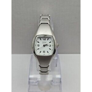 Tomax IBM Womens Quartz Watch Silvertone Tonneau White Dial Bracelet New Battery